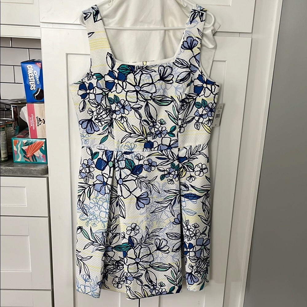 Floral Blue and White Dress